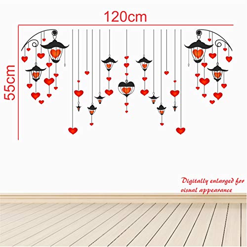 StickMe Hanging - Hearts - Lamp - Creative - Colorful - Wall Sticker- Self Adhesive Peel & Stick Vinyl Stickers Set for Home & Living Room -SM652 (Multi Colour- 120cm X 55 cm) - Image 3