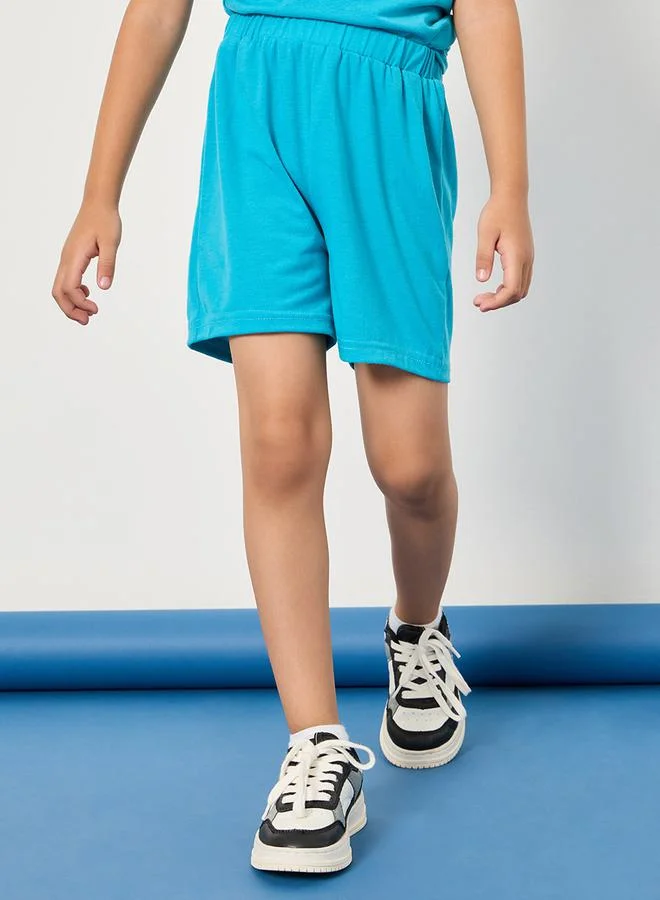 Styli Set of 3 - Solid Round Neck T-Shirt, Shorts & Bag