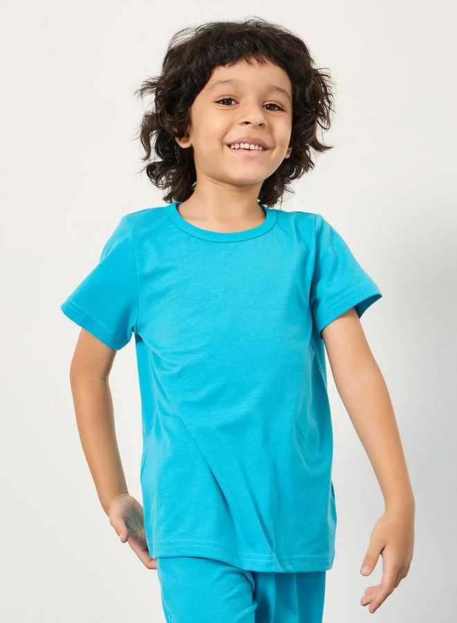 Styli Set of 3 - Solid Round Neck T-Shirt, Shorts & Bag