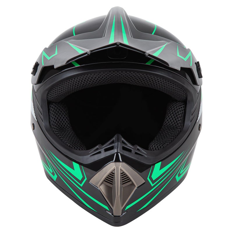 CARTMAN Adult Dirt Bike Helmet, DOT Approved Full Face Motorcycle Helmet, Matte Black and Green for Motocross, ATV, Offroad, Dirtbike Adult-Small - Image 2