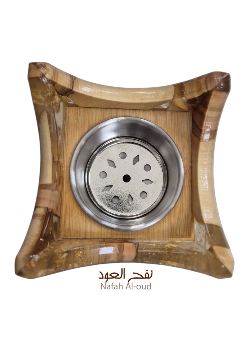 نفح العود مبخرة صينية - تصميم من الرخام الذهبي والخشب - Image 3