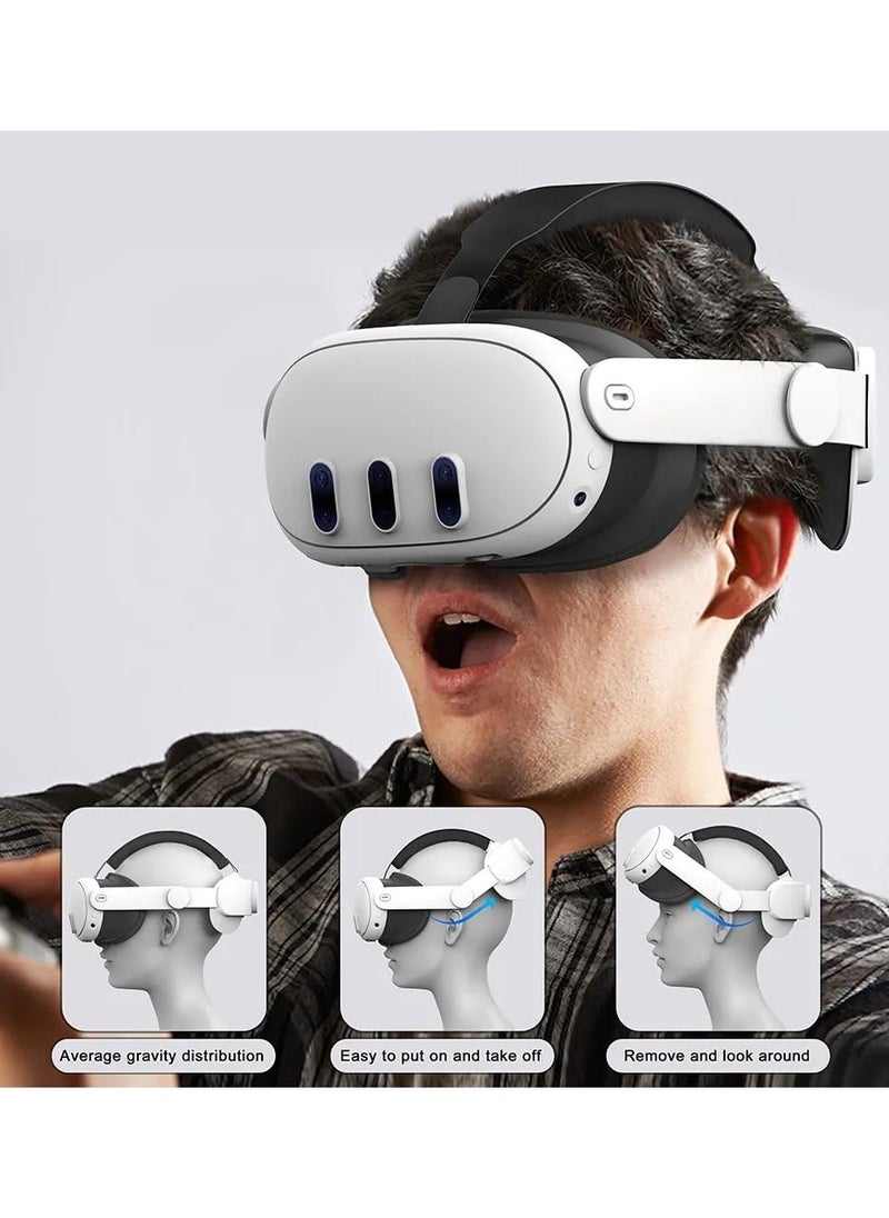 DEVASO T1 Elite Head Strap Compatible Meta Quest 3/3S,Oculus, Replacement for Enhanced Comfort, Ergonomic Adjustable Durable Headstrap VR Accessories for Meta Oculus Quest 3 (White)  - Image 2