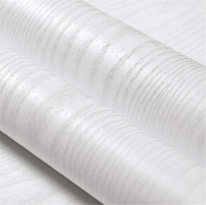 RedChimes Self Adhesive Waterproof Wallpaper PVC Vinyl Wall Stickers Furniture Wall Kitchen Bedroom Leaving Room (45 x 304 cm) (White Wood) - Image 2