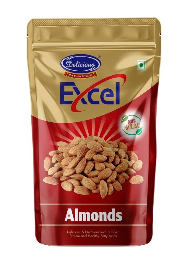 Delicious Excel Almond | Badam High in Fiber & Protein | Healthy Snacks | Nuts and Dry Fruits | Almonds 500gm - Image 1