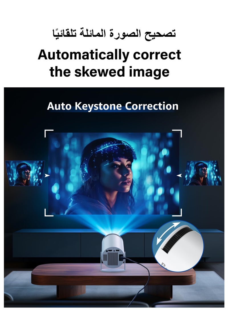 Portable Projector Pocket 5G WIFI Android11.0 Support 130 Inches Home Theater Full HD 1080P for Indoor Outdoor Home Birthday Gift Compatible with TV Stick/HDMI/USB/PS5/iOS/PS4