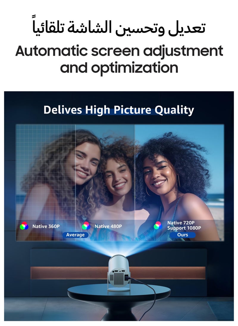 Portable Projector Pocket 5G WIFI Android11.0 Support 130 Inches Home Theater Full HD 1080P for Indoor Outdoor Home Birthday Gift Compatible with TV Stick/HDMI/USB/PS5/iOS/PS4