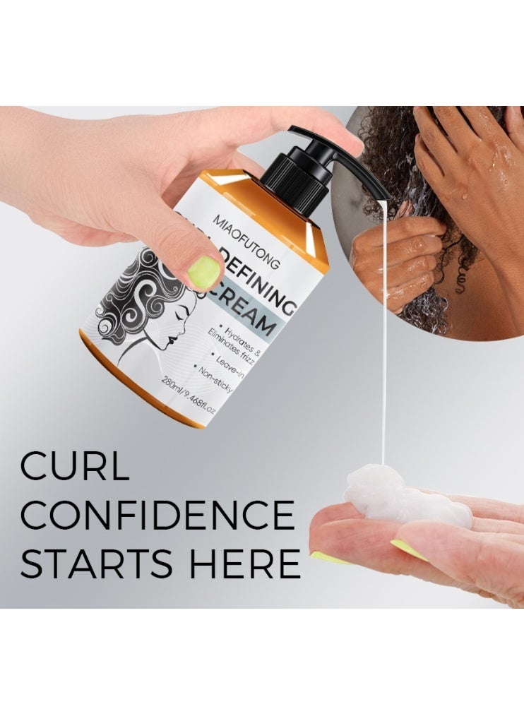 ميا أوف تونغ كريم تجعيد الشعر 280 مل، ثبات يدوم طويلاً، لا يتقشر، لامع، مغذي ومرطب، كريم لتحديد تجعيدات الشعر، مناسب لجميع أنواع الشعر (التجعيدات، اللفائف، والتموجات). - Image 2