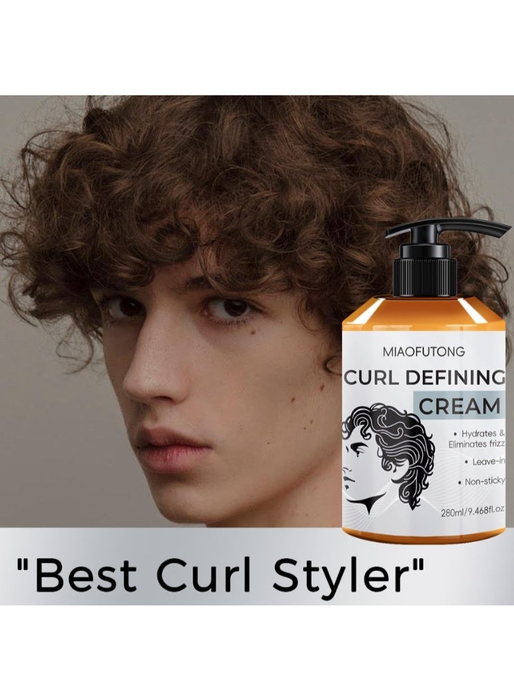 ميا أوف تونغ كريم تجعيد الشعر 280 مل، ثبات يدوم طويلاً، لا يتقشر، لامع، مغذي ومرطب، كريم لتحديد تجعيدات الشعر، مناسب لجميع أنواع الشعر (التجعيدات، اللفائف، والتموجات). - Image 1