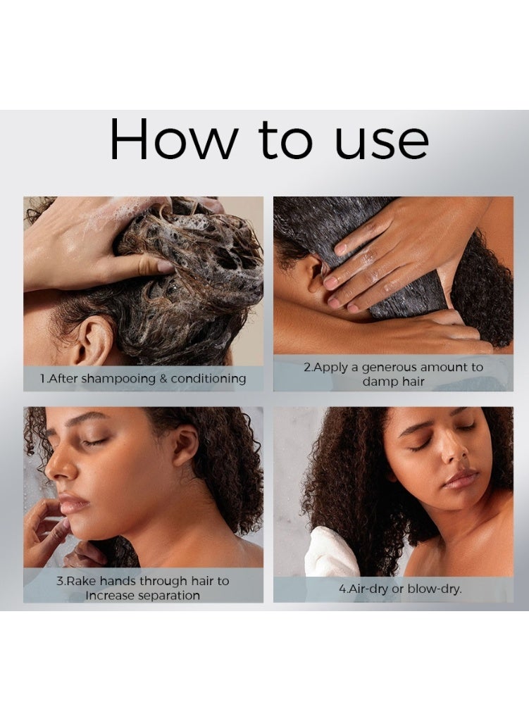 ميا أوف تونغ كريم تجعيد الشعر 280 مل، ثبات يدوم طويلاً، لا يتقشر، لامع، مغذي ومرطب، كريم لتحديد تجعيدات الشعر، مناسب لجميع أنواع الشعر (التجعيدات، اللفائف، والتموجات). - Image 3