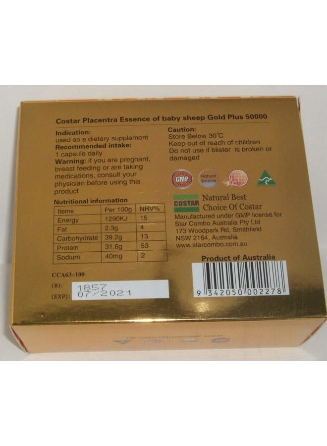 Costar Sheep Placenta Extract High Strengh Gold Plus 50000mg Baby Sheep Essence 100 Capsules Australian Made - Image 4