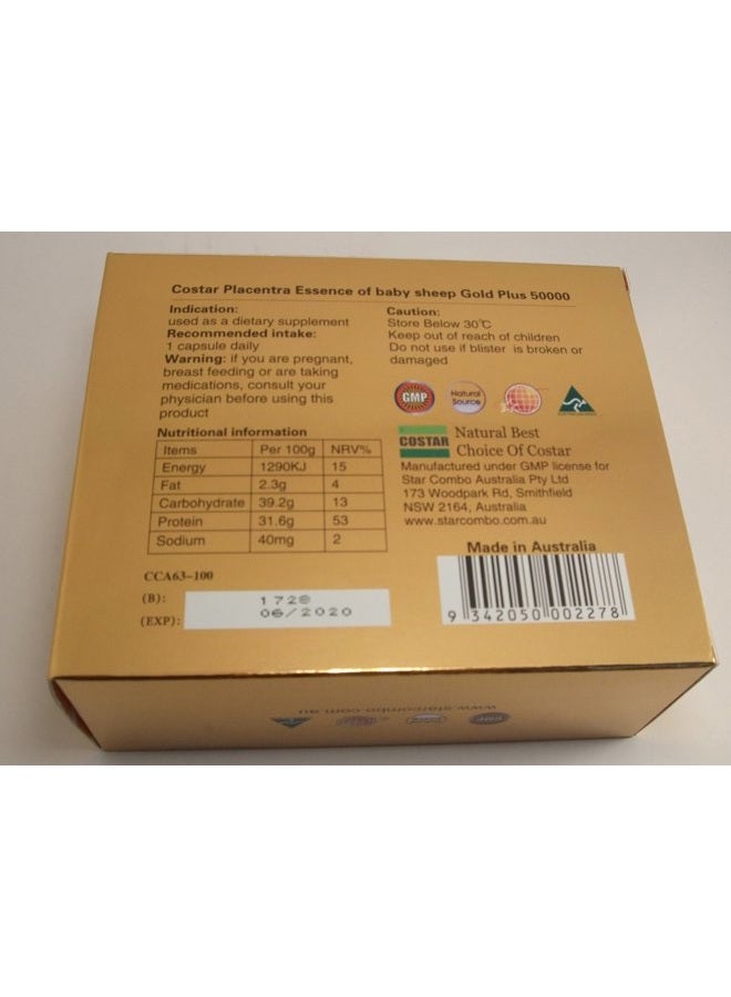 Costar Sheep Placenta Extract High Strengh Gold Plus 50000mg Baby Sheep Essence 100 Capsules Australian Made - Image 2