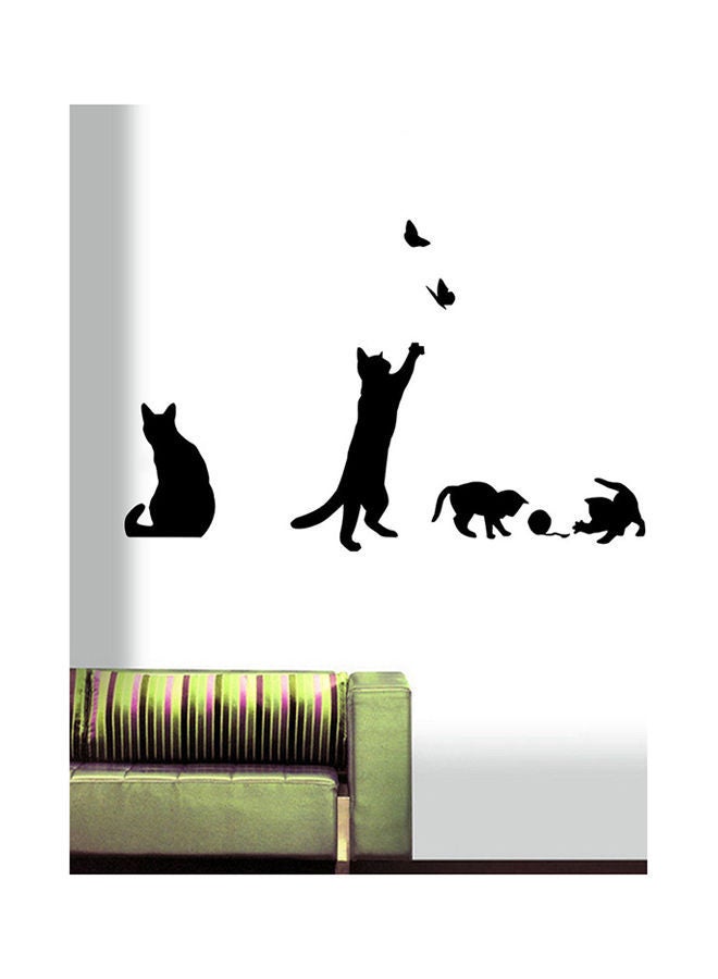 NIBEMINENT Cute Little Cat Pattern Waterproof Removable Wall Sticker Multicolour 42 x 36centimeter - Image 2