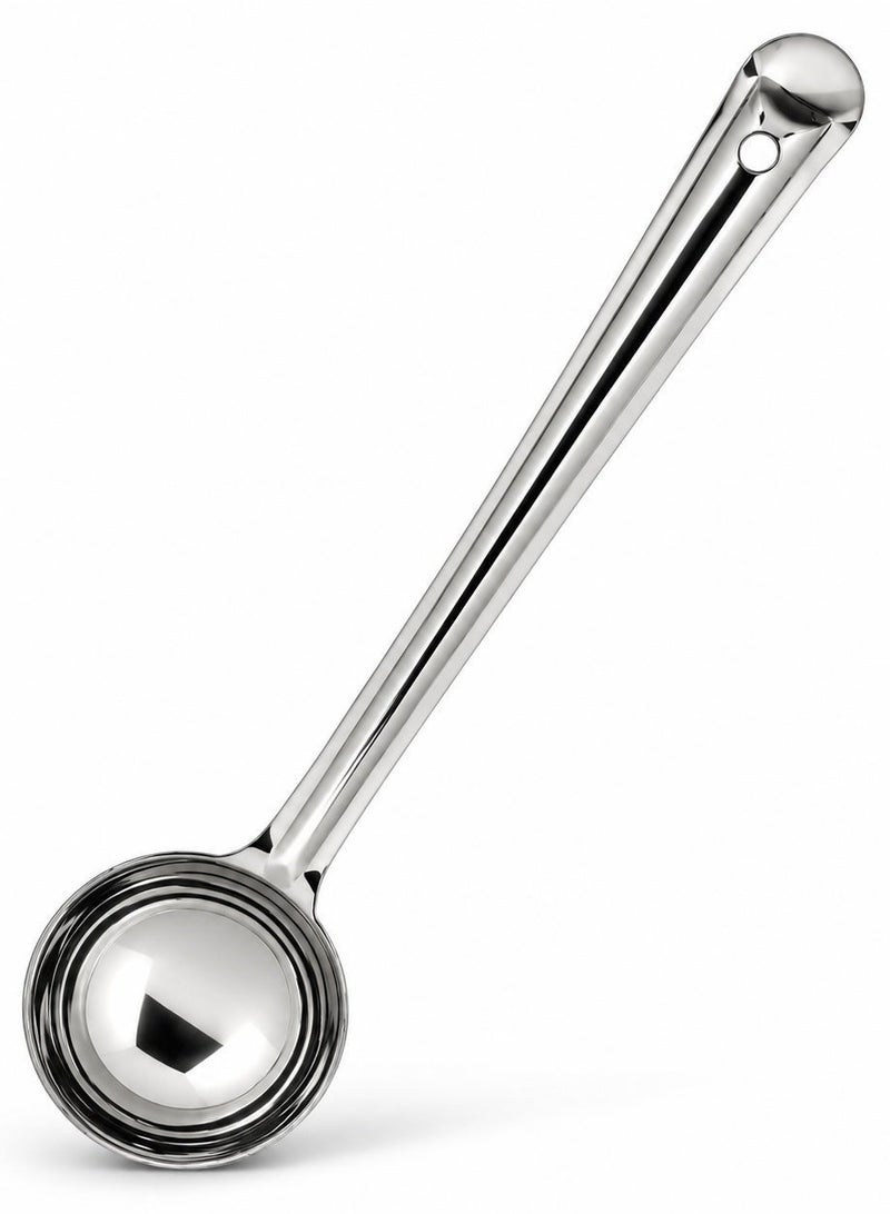 BLACKSTONE Stainless Steel Serving Ladle 19cm, Deep Spoon for Curry, Curd & Lassi, Hanging Hole, Dishwasher Safe - Image 1