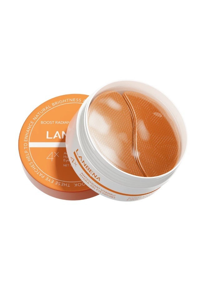 LANBENA Vitamin C Hydra-Gel Eye Patches, Brightening & Antioxidant Under Eye Masks, 60 Pcs (30 Pairs) - Image 1