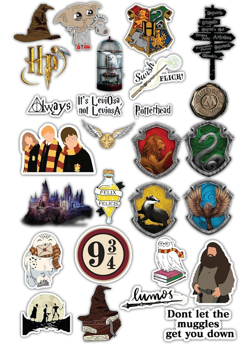 D2c D2C Vinyl Harry Potter Scrapbook Stickers Pack of 27 Glitter Finish Waterproof for Laptop Journal Scrapbook Diary Guitar Mobile D1 SelfAdhesive Wall 05 Mm  - Image 1