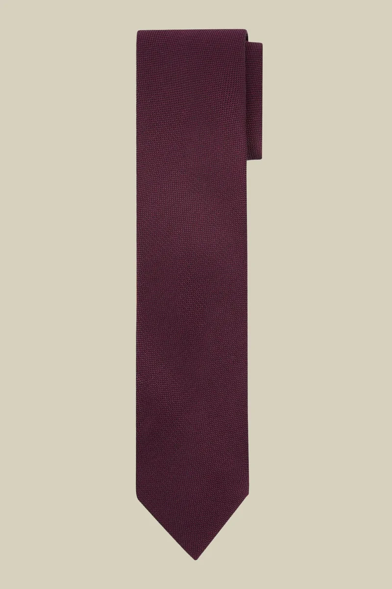 Doppelganger Men's plain tie in a bamboo blend - Bordeaux