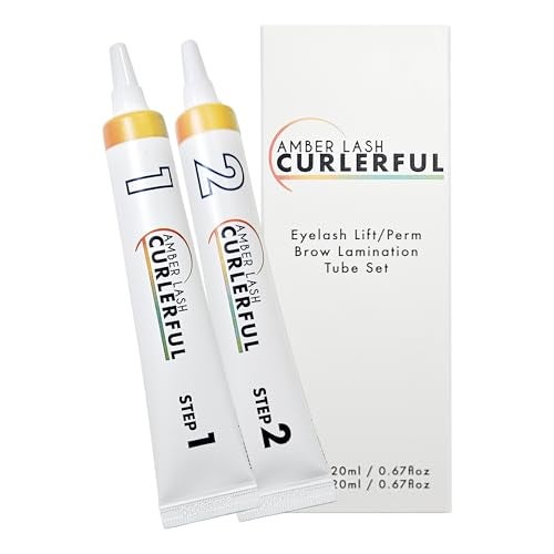 Amber Lash Curlerful Brow Lamination Tube Set For Professional Brow Perm Step 1  Step 2 20 ml  067 floz each - Image 1