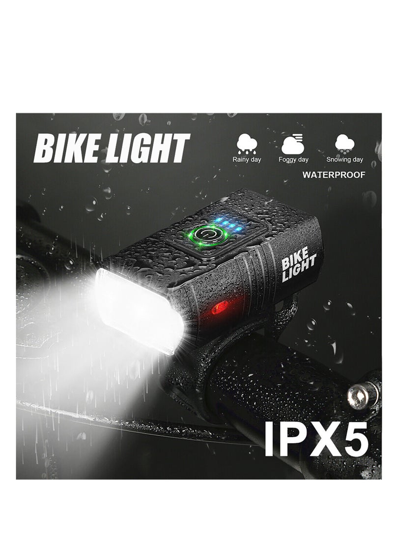 Rightsure Bike Lights Set, USB Rechargeable, Outdoor Waterproof Riding Lighting Headlights and Bike Taillight, 6 Light Modes, Bike Light Night Riding, Suitable for All Mountain, Road Bikes (Black)  - Image 2
