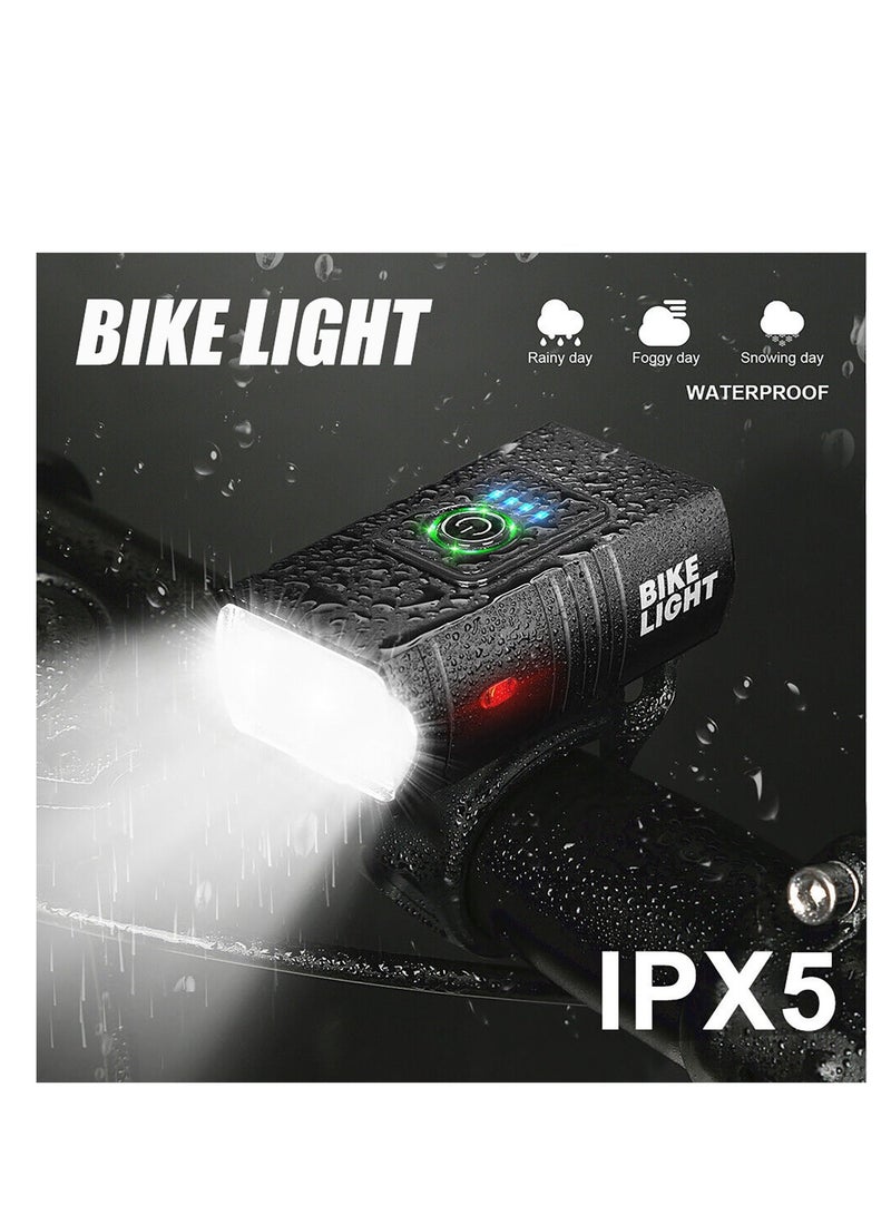 أرابايت مجموعة أضواء الدراجة، قابلة للشحن عبر USB ومقاومة للماء - أضواء دراجة أمامية وخلفية بـ 6 أوضاع، لسلامة القيادة الليلية، مناسبة للدراجات الجبلية/الطرق (أسود) - Image 2