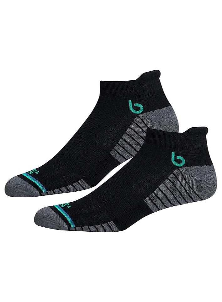 BAMBOS BAMBOS Unisex Eco Touch Athletic Ankle Bamboo Socks for Men & Women Running, Badminton & Gym, Pack of 3 (Size UK 7-11, Black) - Image 3