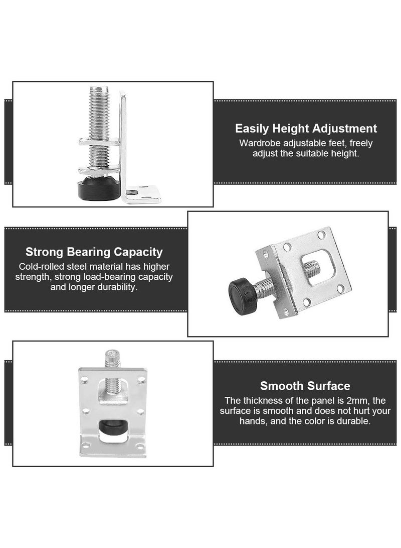SOLARAE Heavy Duty Leveling Feet, 4 Pcs Furniture Leveling Feet Adjustable Feet, for Workbench Baseboard Adjustable Brackets, for Furniture,Table, Sofa, Cabinets, Cabinets, Workbench (5 x 4 x 3.9cm) - Image 4