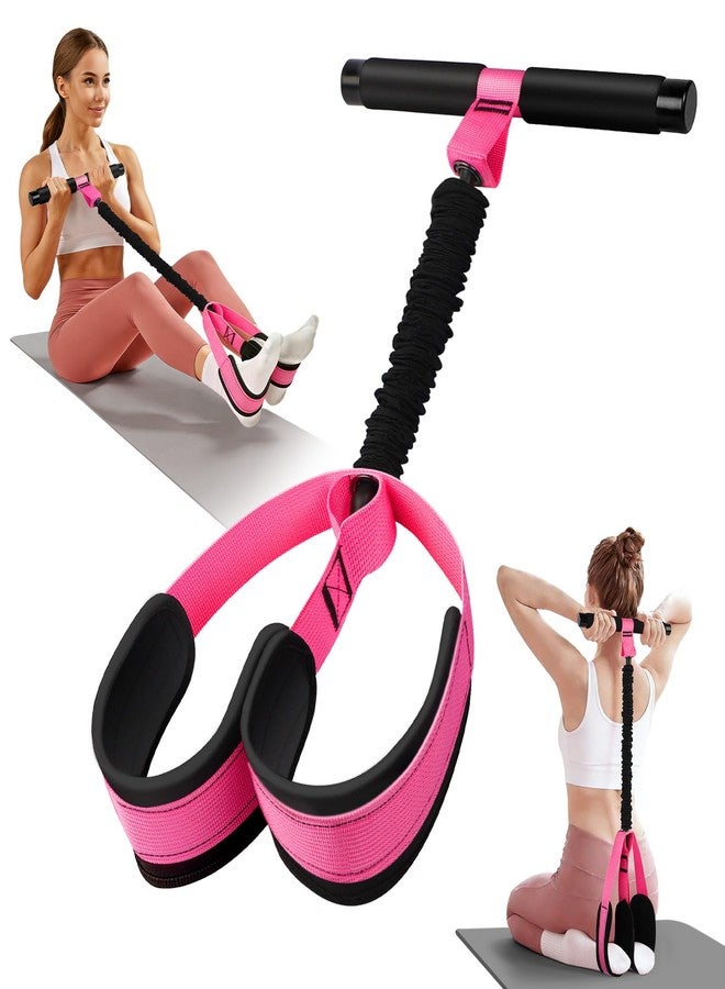 SirDone Pedal Resistance Bands with Handles, Upgraded 55LBS Thickened Latex Exercise Bands, Soft Foam Pedal, Sit Up Trainer for Abs Core Arms Legs, Home Gym Equipment for Pilates Yoga Physical Therapy - Image 1