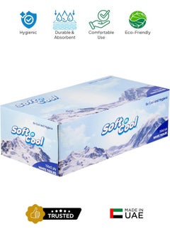 Soft n Cool مناديل وجه ناعمة وباردة شديدة الامتصاص معقمة ناعمة وقوية 150 ورقة 5 علبة + 1 علبة هدية  - Image 3