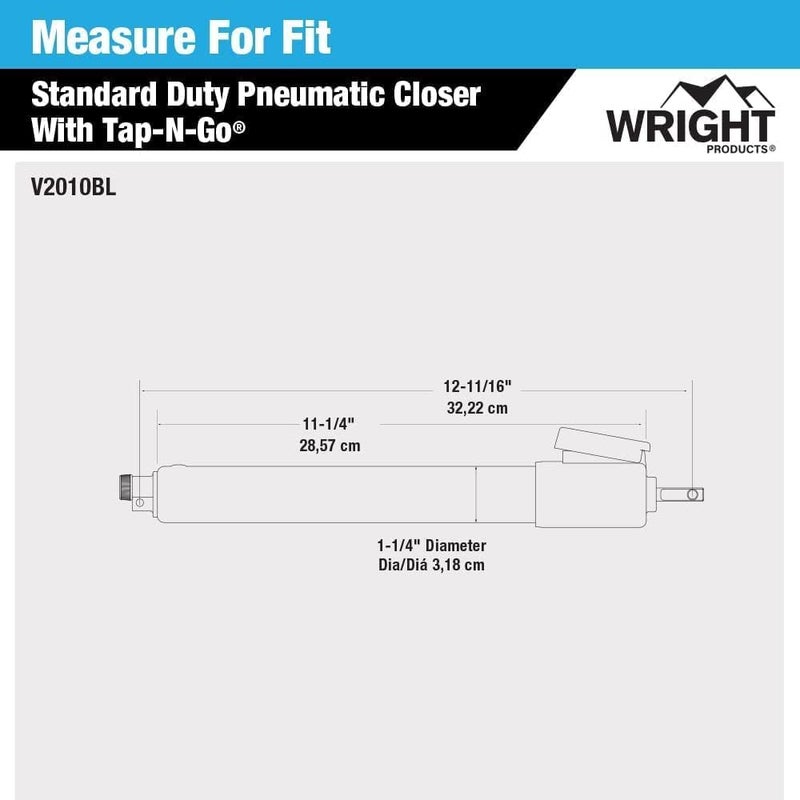 Wright Products Standard Duty Pneumatic Screen & Storm Door Closer with EZ-Hold â€“ Adjustable Closing Speed, Durable, Easy Installation (Transitional, Black) - Image 3