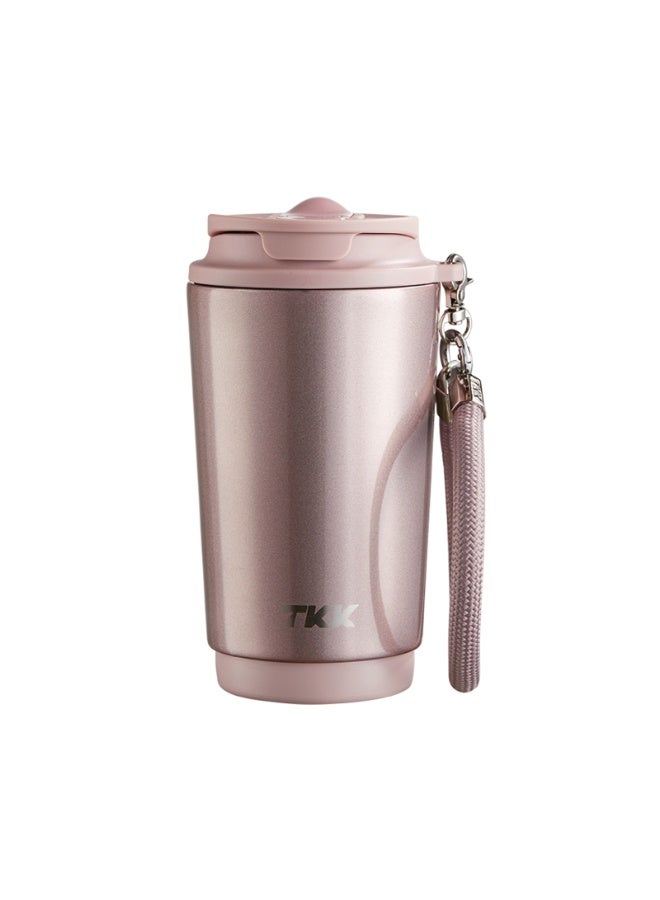 TKK 400ml Stainless Steel Coffee Thermos 316 Keep Temperature for 6 to 12 hours with dual drinking method| Pink - Image 1