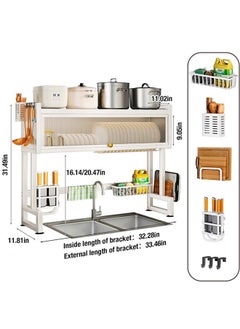 GoldenLike Over The Sink Dish Drying Rack 85CM Dish Rack for Kitchen Counter Large Capacity Dish Rack with Utensil Holder Stainless Steel Dish Drainer Dish Drying Stand Kitchen Organizers Storage Rack  - Image 5