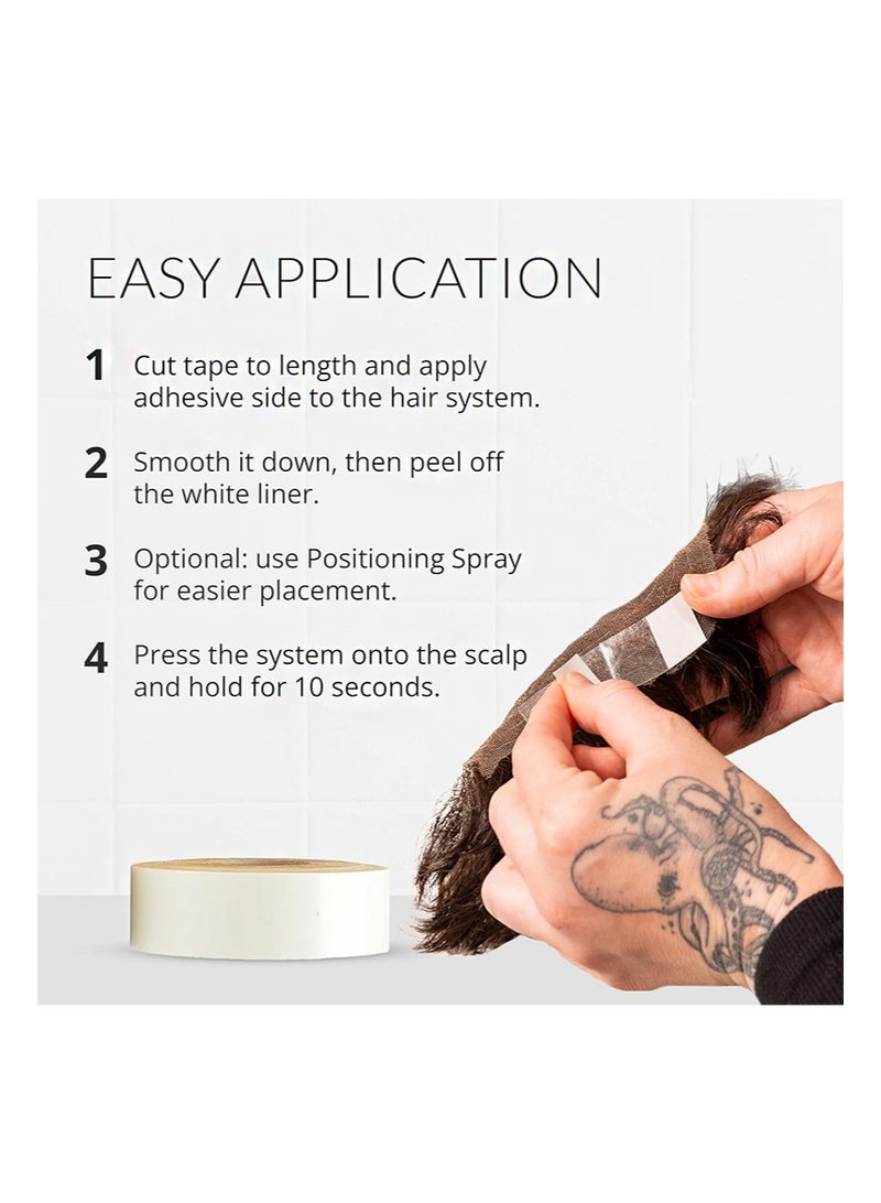 Walker Tape No-Shine Hair System Tape Roll Width 0.8cm * Length 10.9m/12 Yards，Hypoallergenic Double Sided Wig Tape for Lace Systems，Toupees, and Tape in Hair Extensions Human Hair，Maximum Wear Invisible Bonding Tape - Image 5