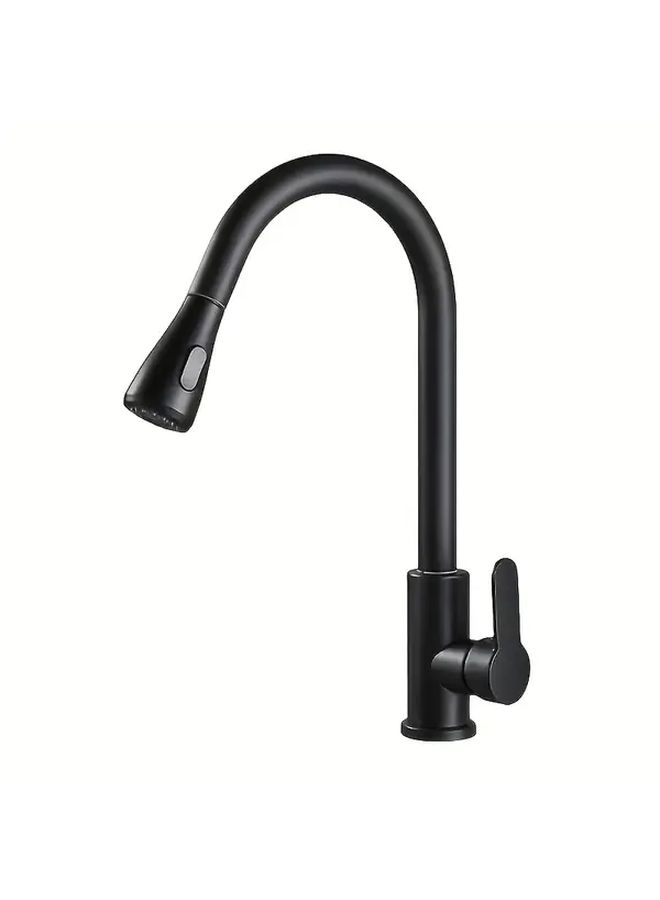 Modern Stainless Steel Pull Out Kitchen Faucet In Silver Hot And Cold Mixer Set With Rotating Splash Resistant Design Smooth Chrome Finish - Image 5