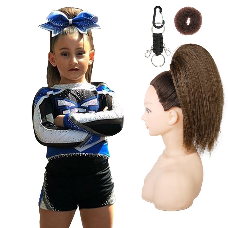 SEIKEA Cheer Ponytail Hair Piece 10 Straight TangleResistant Smooth Natural Cheerleader Hairpiece Ponytail Extension for Cheer Competition Dance Performance Mocha Melt - Image 2