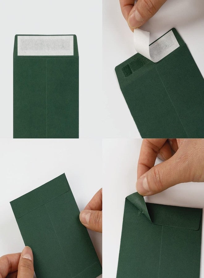 Topeen 100 Pack Seed Envelopes Self-Adhesive Small Coin Envelopes Seed Storage Packets for Garden, Office or Wedding Gift (Dark Green, 3 1/4 ×4 1/2 inches) - Image 3
