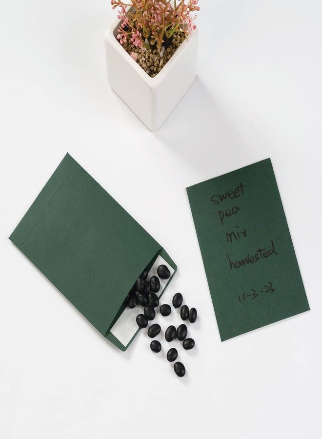 Topeen 100 Pack Seed Envelopes Self-Adhesive Small Coin Envelopes Seed Storage Packets for Garden, Office or Wedding Gift (Dark Green, 3 1/4 ×4 1/2 inches) - Image 4