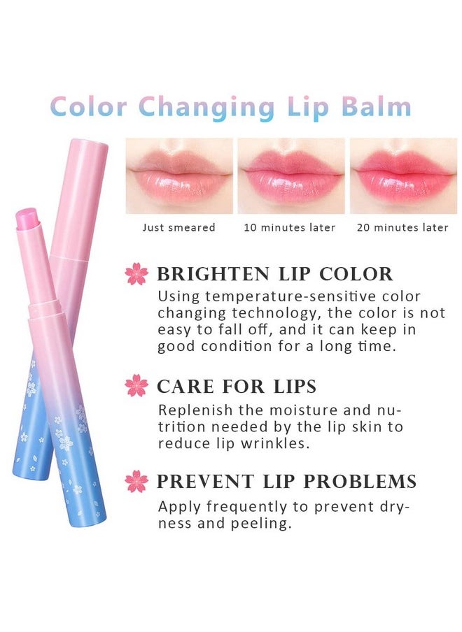 BINGBRUSH BINGBRUSH 2Pcs Color Changing Lipstick, Pink PH Mood Long Lasting Labiales Lip Care Moisturizer Lip Balm Korean Magic Lip Gloss Lip Tinted Stain Makeup Lipstick Set for Women  - Image 2