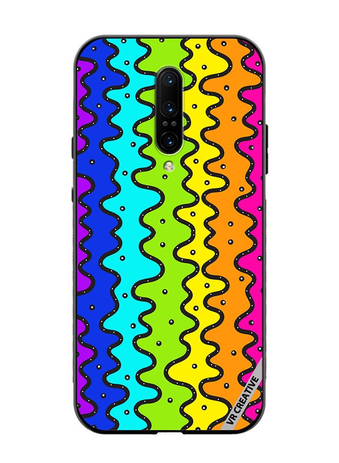 VR CREATIVE Protective Case Cover For OnePlus 7 Pro Color Strip Design Multicolour - Image 1