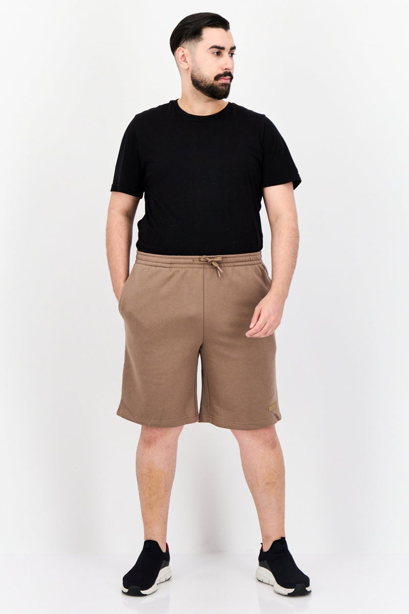 Core Elements Men Brand Logo Basic Shorts, Brown - Image 2