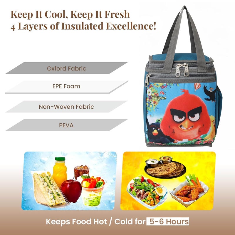 HACKON STAR 10L Lunch Tiffin Bag for School & Picnic for Boys & Girls Waterproof Lunch Bag (Green n) - Image 5
