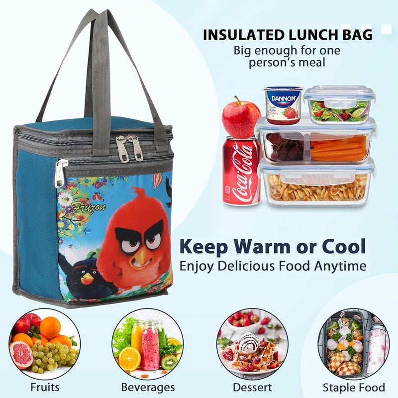 HACKON STAR 10L Lunch Tiffin Bag for School & Picnic for Boys & Girls Waterproof Lunch Bag (Green n) - Image 4