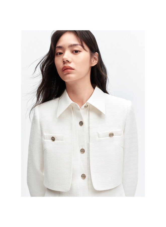 Waxbird Winter Elegant And Graceful Chanel-style Dress Niche Fake Two-piece Long Sleeve Short Dress - Image 5