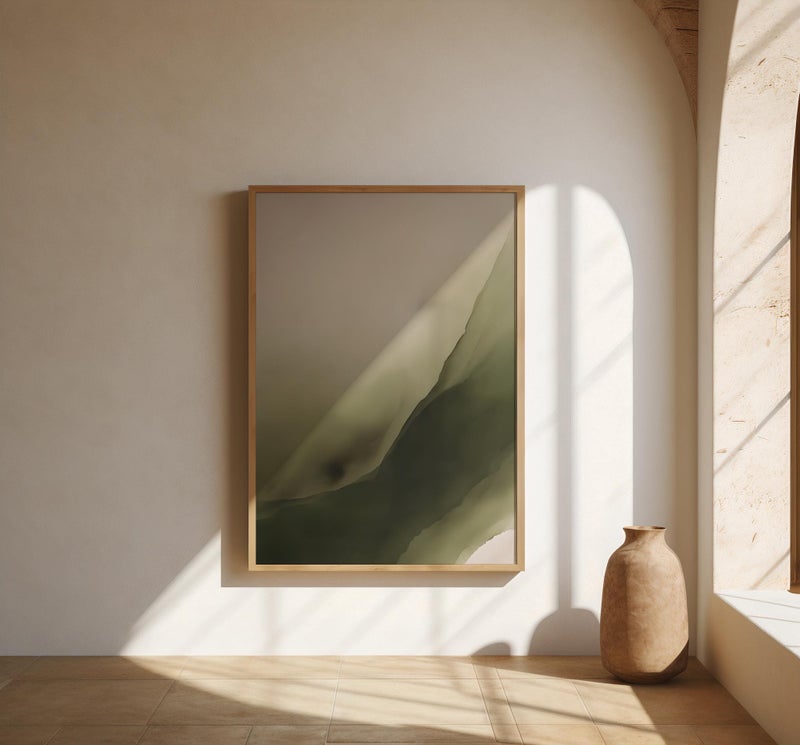 TNESSENTIAL Moody Sage Green Wall Art | Abstract Painterly Art Print – Framed Poster | Ready to Hang - Image 3