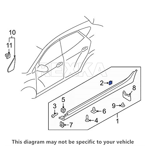 Rexka 10pcs Rocker Molding Clip for Hyundai Kia 87756-2E000 - Image 5