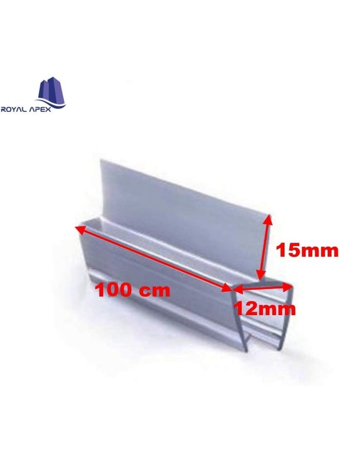 Biella 6Pcs Translucent Weather Stripping Seal Sweep With Drip Rail Shower Door Pvc Silicone Lip Seal Strip For Frame-Less Glass 1 Meter Center Lip 12Mm  - Image 2