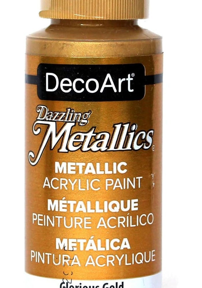 DecoArt Dazzling Metallics 2oz Acrylic Paint in Glorious Gold - Image 1