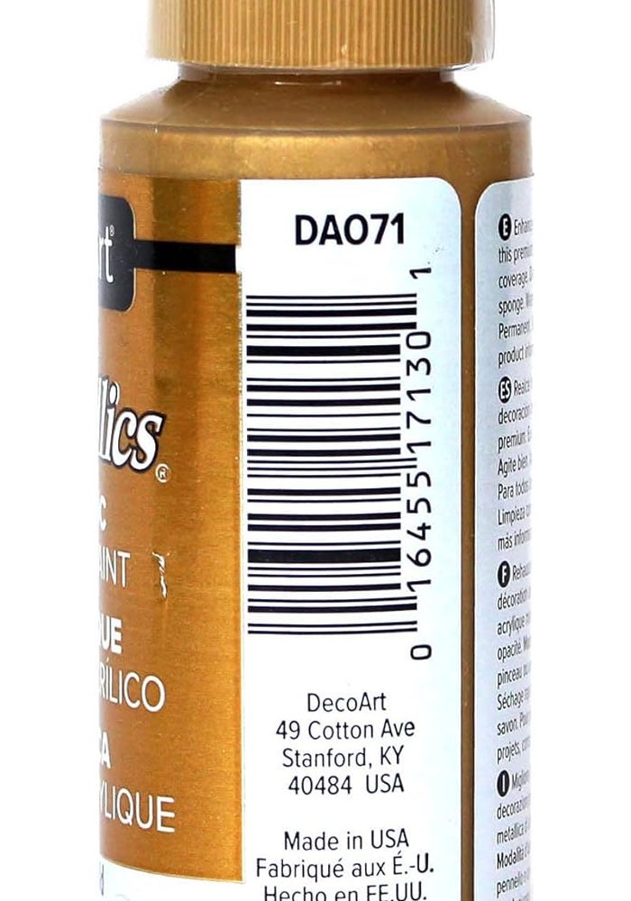 DecoArt Dazzling Metallics 2oz Acrylic Paint in Glorious Gold - Image 2