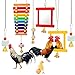 Sumind 6 Pieces Chicken Mirror Chicken Toys for Coop with Bells Hen Xylophone Toy with 8 Metal Keys Parrot Grinding Stone Sepak Takraw Toy Dangling Bird Toy - Image 3