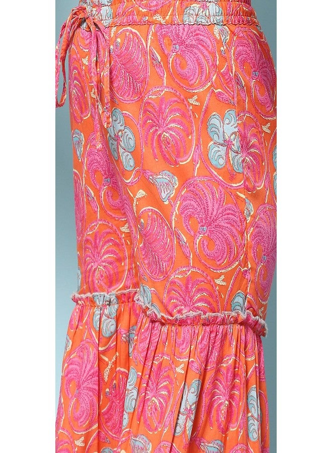 BIBA GIRL PRINTED RELAXED KID(KW4783E_ORANGE_3) - Image 4