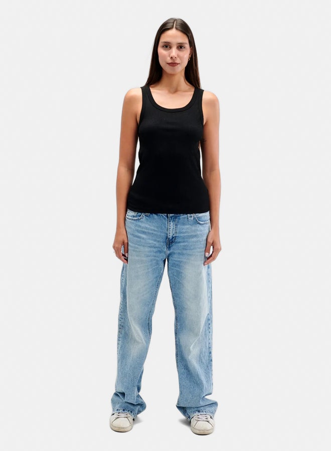 essentials, Women Black Tank Top