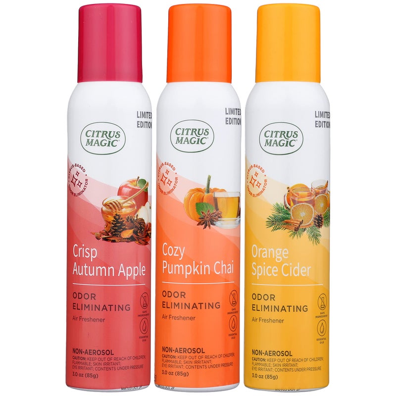 Citrus Magic Limited Edition Natural Odor Eliminating Air Freshener Spray, Assorted Fragrances, 3-Ounce, Pack of 3 - Image 1
